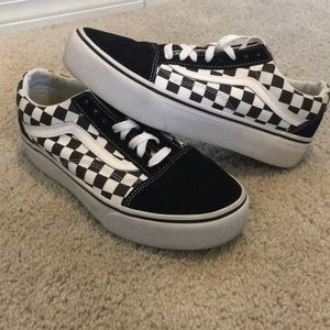 Vans Checkerboard Old Skool Platform Shoes